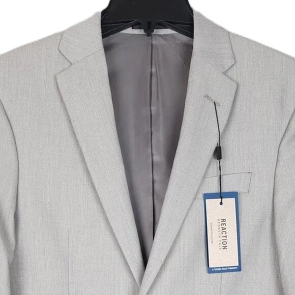 Kenneth Cole Reaction Mens Slim Fit Suit Jacket Blazer 36R Cream Stretch NWT